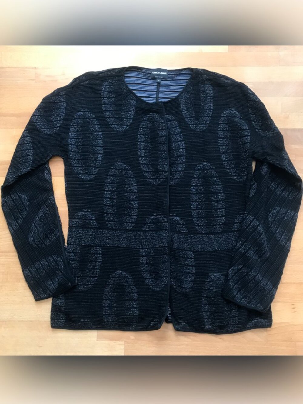 Giorgio Armani Black Textured Cardigan Size 44